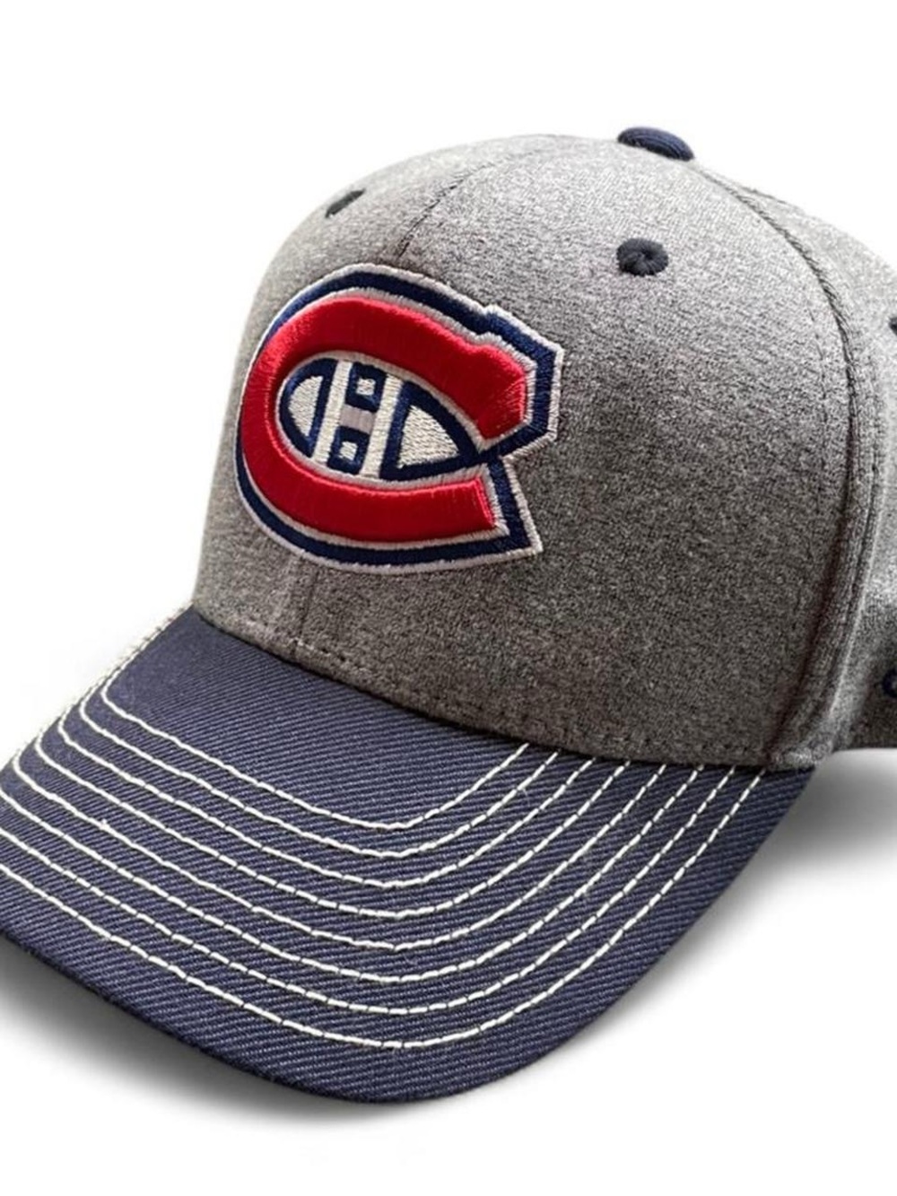 adidas Montreal Canadiens Grey and Navy Baseball Cap with Red Logo